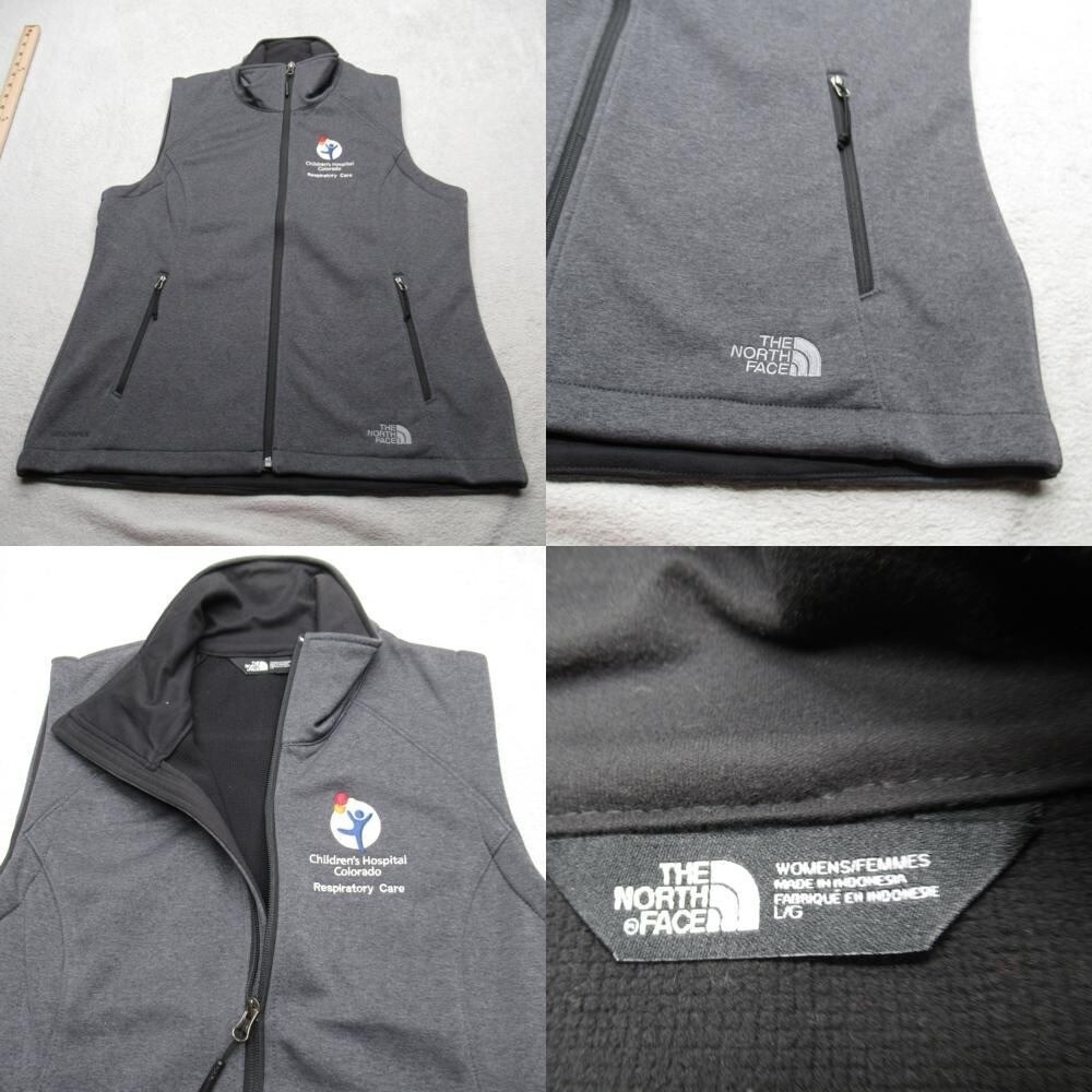 North‎ Face Vest Women Large Gray Full Zip Fleece Softshell Childrens Hospital